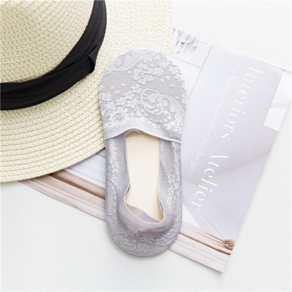 4 Pairs Women Lace Ankle No Show Socks - Picture 4 of 8